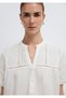 Embroidery Detailed Ecru Blouse 1211431-70057 - 7
