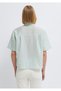 Striped Green Crop Shirt Loose Fit / Relaxed Fit 1211459-91506 - 6