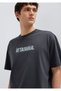 Istanbul Printed Anthracite T-Shirt Loose Fit / Comfortable Cut 0613593-80106