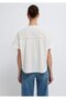 Embroidery Detailed Ecru Blouse 1211431-70057 - 6