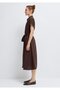 Linen Blend Brown Dress 1310742-70240 - 4
