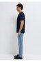 Navy Blue Basic T-Shirt Slim Fit / Narrow Cut 0613437-70490 - 4