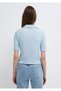 Polo T-Shirt with Sleeve and Waist Detail Fitted / Bodycon Cut 1613974-70776 - 6