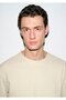 Crew Neck Beige T-Shirt Loose Fit / Relaxed Fit 0613161-70325 - 2