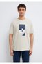 Printed Beige T-Shirt Loose Fit / Relaxed Comfortable Cut 0613601-70144 - 4