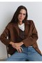 Faux Suede Brown Blazer 1110831-87736 - 2