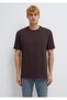 Crew Neck Brown Basic T-Shirt Loose Fit / Comfortable Cut 0611596-88083 - 3