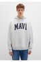 Logo Printed Hooded Gray Sweatshirt 067149-80196 - 3