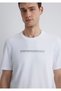 Black Printed White T-Shirt Regular Fit 0612647-620 - 5