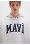 Logo Printed Hooded Gray Sweatshirt 067149-80196 - 5
