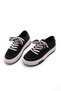 Women's Sneakers High Sole Lace-Up Linen Sneakers Kotnel Black - 5