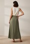 Women's High Waist Long A-Line Fabric Skirt -18291Etk - 4