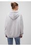 Hooded Zippered Gray Sweatshirt 1610221-80196 - 4