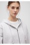 Hooded Zippered Gray Sweatshirt 1610221-80196 - 5