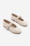 Women's Double-Strapped Troc Casual Ballerinas Bekosa Ecru - 7
