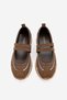 Women's Suede Mary Jane Double Strap Retro Sneaker Casual Sports Ballerina Shoes Hopato Light Brown Suede - 6