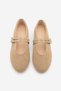 Women's Double Strap Troc Casual Ballerinas Bekosa Beige Suede - 7