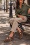 Women's Cross-Strapped Mesh Detailed Round Toe Mary Jane Casual Sports Ballerina Sneaker Lorvin Light Brown Suede - 5