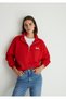 Logo Printed Semi-Zip Red Sweatshirt 1S10179-86417