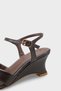 Jasmina Feta Wedge Heeled Cross-Strapped Ankle-Tied Stylish Women's Shoes - 5