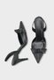 Gisela Mid-Heeled Metal Studded Bow Open-Back Women's Shoes - 5