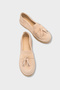 Yoklo Genuine Leather Suede Espadrille Sole Tasseled Women's Loafer Shoes - 5