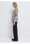 Logo Printed Black Striped T-Shirt Regular Fit / Normal Cut 1611360-84041 - 4