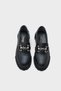 Denni Oval Toe Metal Buckled Track Sole Women's Loafers - 6
