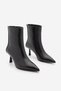 Women's Boots&Booties Pointed Toe Goblet Heel Back Zipper Classic Thin Heeled Boots Tisa Black
