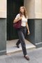 Burgundy Laym Model Suede Women's Shoulder Bag – Vintage Women's Shoulder Bag with Magnet Closure - 2