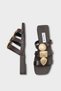 Rebekah Flat-Toe Comfortable Women's Slippers with Metal Accessories and Short Heels - 3