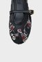 Kathryne Buckle-Strapped Floral Embroidered Round-Toe Flat Heeled Casual Women's Ballerinas - 2
