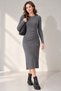 Women's Smoked Gathered Ribbed Knitwear Dress 29104 - 4