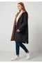 Women's Black Waterproof Micro Fabric Hooded Long Coat with Viscose Blend Cashmere Lining - 6