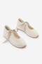Women's Lace-Up Mary Jane Round Toe Casual Sports Ballerina Sneaker Leyro Ecru - 3
