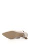 Women's Cream Pointed Toe Goblet Heel Open Back Shoes - 7