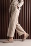 Women's Genuine Leather Loafers with Strap Masculine Casual Shoes Zepar Beige Suede - 2