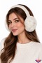Winter Ecru Color Soft Textured Foldable Folding Plush Ear Warmer Large Soft Earmuff