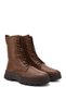 Women's Tan Floater Zippered Rubber Sole Genuine Leather Boots - 5