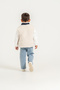 Boy's Pocket Detailed Plush Vest, Printed Sweatshirt and Jeans 3-Piece Set 8308 Wnt - 4
