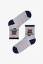 Boy's Dark Blue Navy Teddy Bear Patterned Cotton 4 Pairs of Socks - 4