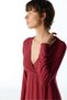Burgundy Wool Ribbed Long Sleeve Nightgown - 3