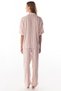 Sleep Mode Striped Short Sleeve Buttoned Shirt Pants Pajama Set - 5