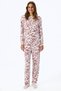 Off-White Comfortable Floral Long Sleeve Pants Pajama Set