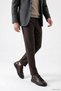 Men's Brown Lace-Up Rubber Sole Genuine Leather Sneakers - 4