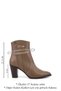 Women's Mink Antique Zippered Pointed Toe Genuine Leather Boots - 3
