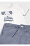 Baby Boy Dog Patterned Shorts 2-Piece Set - 3