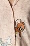 Light Pink Tom&Jerry Cotton Long Sleeve Buttoned Shirt Pants Pajama Set - 3