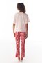 Pink Monday Vibes Bear Patterned Cotton Trousers Short Sleeve Pajamas Set - 5