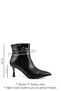 Woman's black zippered thin heeled boots - 3